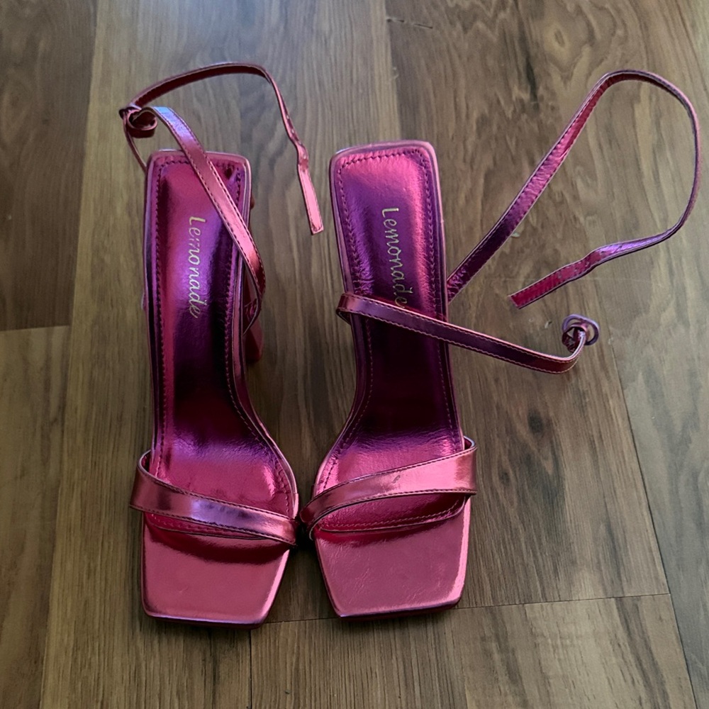Lemonade Metallic  Strappy Heels
